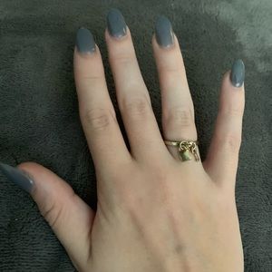 brand gold ring with lock and key